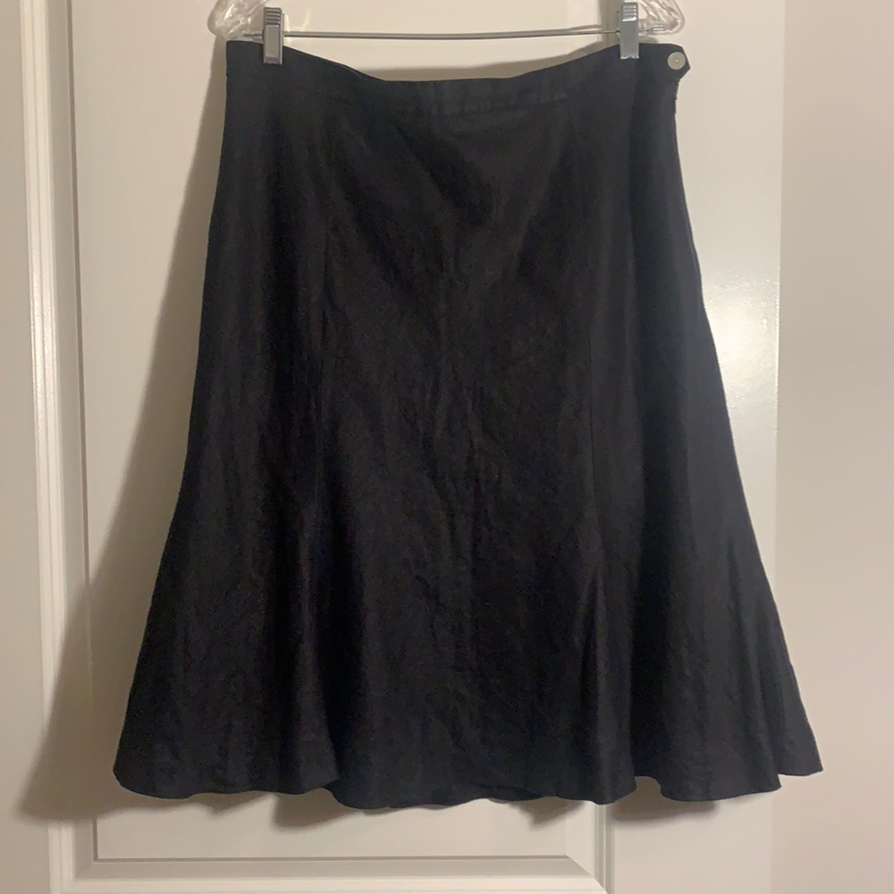 NEW CHAPS BLACK LINEN SKIRT 14